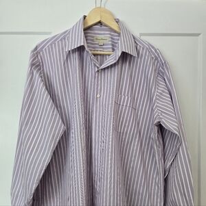 Tommy Bahama Lavender and White Striped Shirt